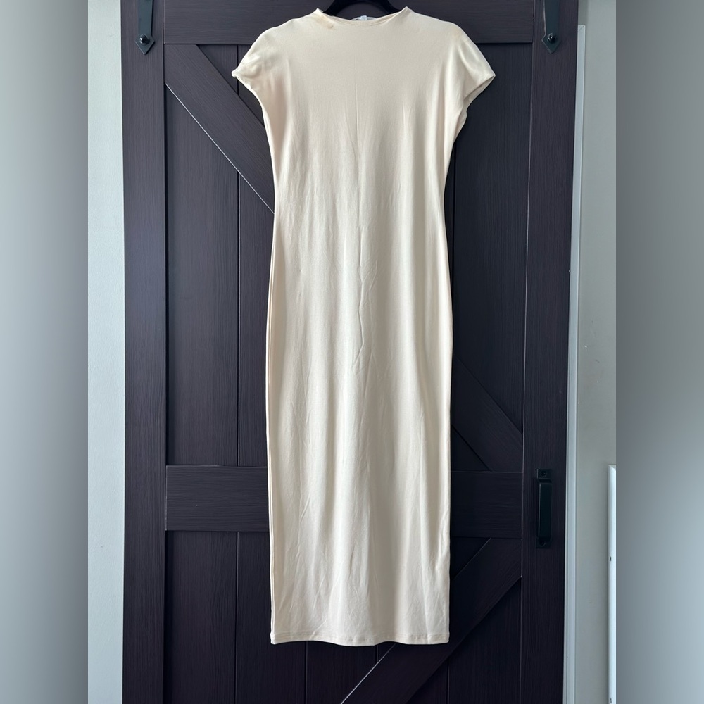 (NWT) Cloud Ten Boat Neck Dropped Cap Sleeve Tape Maxi Dress
